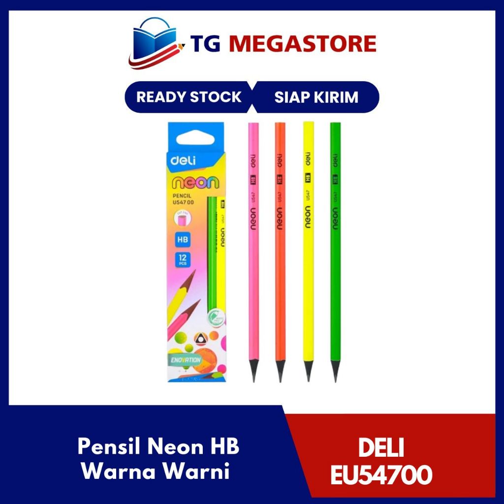 

Pensil DELI Neon HB Warna Warni - EU54700