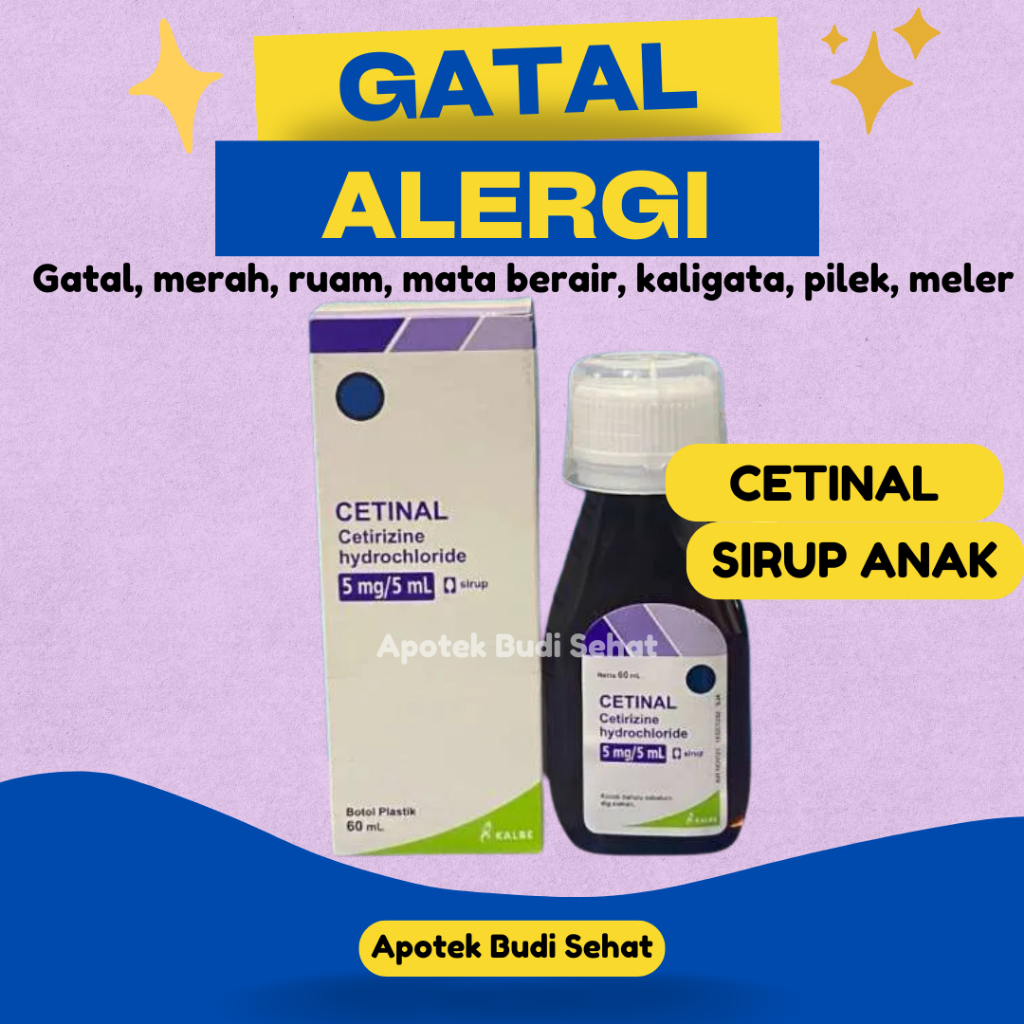 Obat Gatel Anak Sirup Gatal Alergi Biduran Merah Alergi Debu Pilek Hidung Berair Bersin Mata Merah B