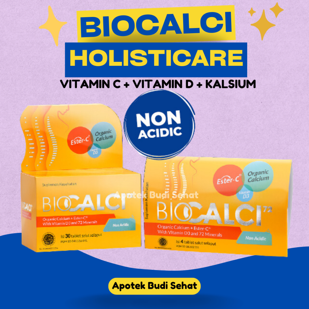 BIO CALCI HOLISTICARE Kalsium Vitamin C Vitamin D Vit C Vit D Calcium Anak Vitamin C Aman Lambung