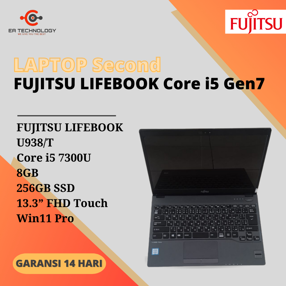 FUJITSU LIFEBOOK U938/T Intel Core i5-7300U 8GB 256SSD 13.3” FHD,TouchScreen Win11 Pro