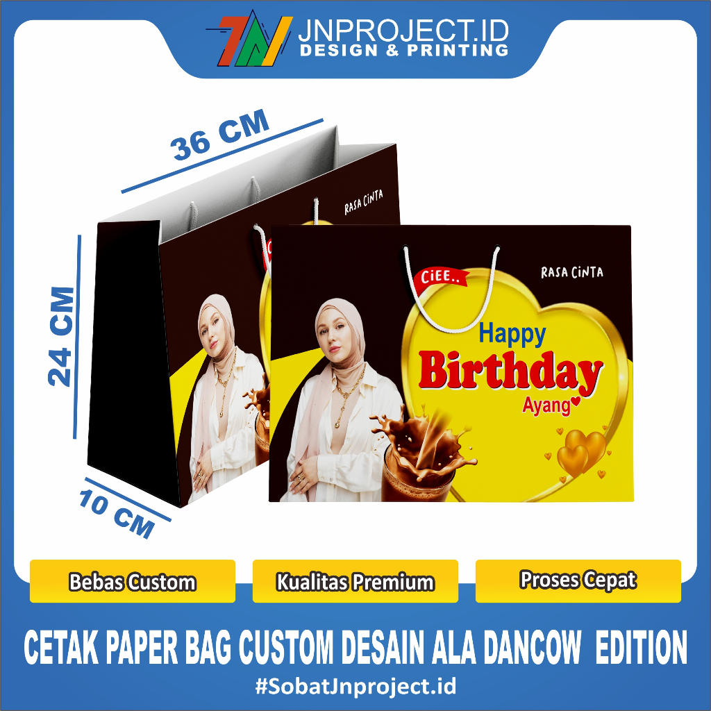 

Cetak Paper Bag Kado Custom Ala Dancow | TERMURAH