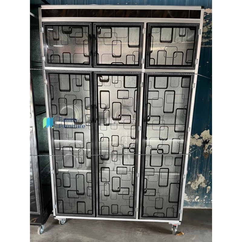 Lemari Rak Piring Aluminium Tempahan 3 Pintu Tutup 6 Daun