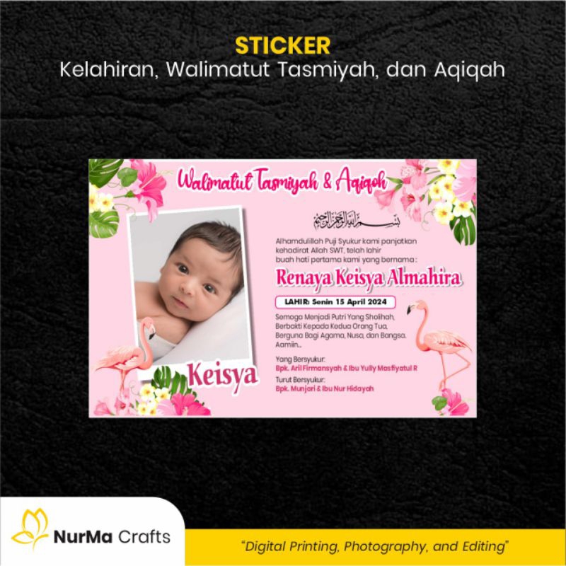 

Stiker Bayi (Walimatut Tasmiyah dan Aqiqah) - Kertas Sticker Bontak / Kertas Art Cartoon