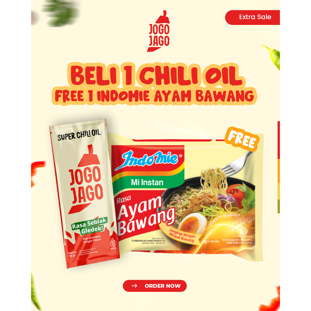 

(Extra Sale) Beli 1 Pcs Chili Oil Extra Pedas Seblak Gledeek Jogojago Gratis 1 Pcs Mie Indomie