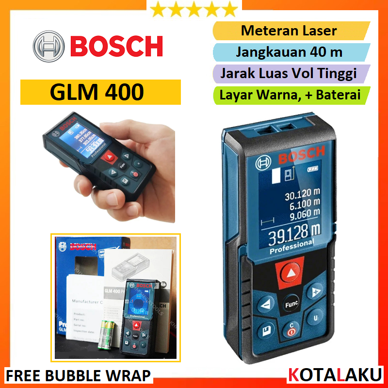 Meteran Laser Digital Rangefinder Distance Meter Bosch GLM400 GLM 400