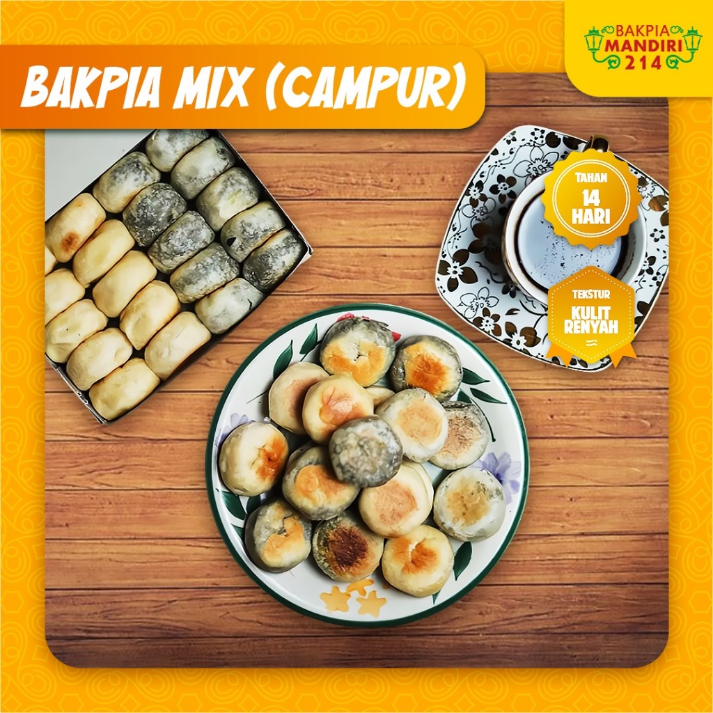 

BAKPIA PATHOK MIX (CAMPUR) BASAH DAN KERING KHAS JOGJA ASLI PREMIUM - BAKPIA MANDIRI 214