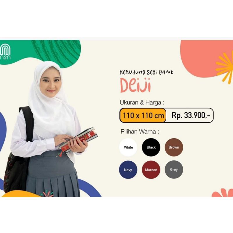 n2n - KERUDUNG SEKOLAH INSTAN MODEL DEIJI SEGI EMPAT