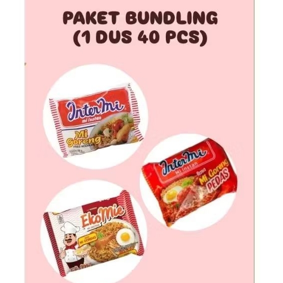 

[1 DUS 40 PCS] BUNDLING EKOMIE GORENG X INTERMI GORENG X INTERMI GORENG PEDAS