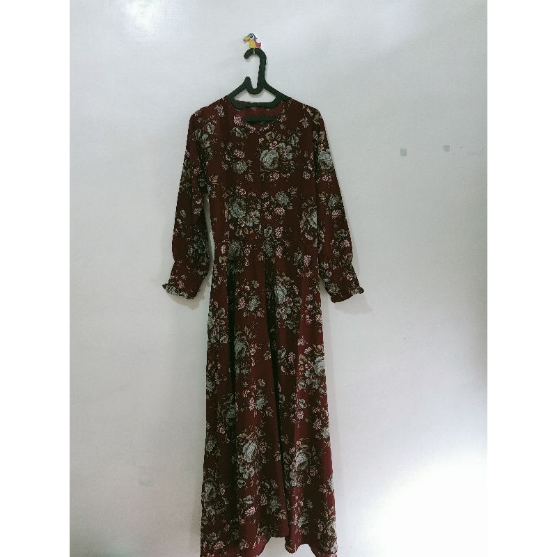 one set gamis merah maroon