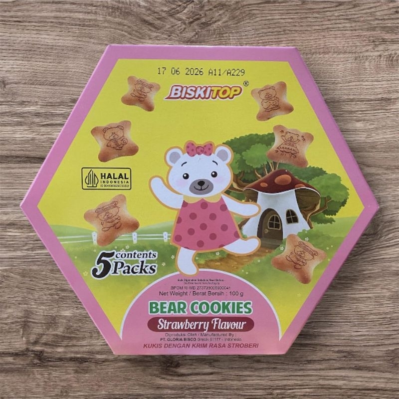 

BISKITOP BEAR COOKIES STRAWBERRY FLAVOUR