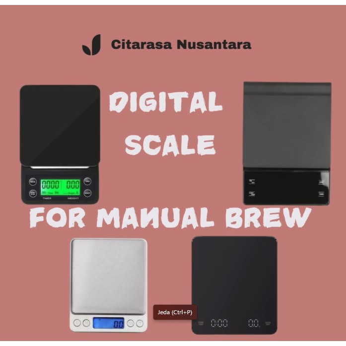 Digital scale with timer for manual brewing