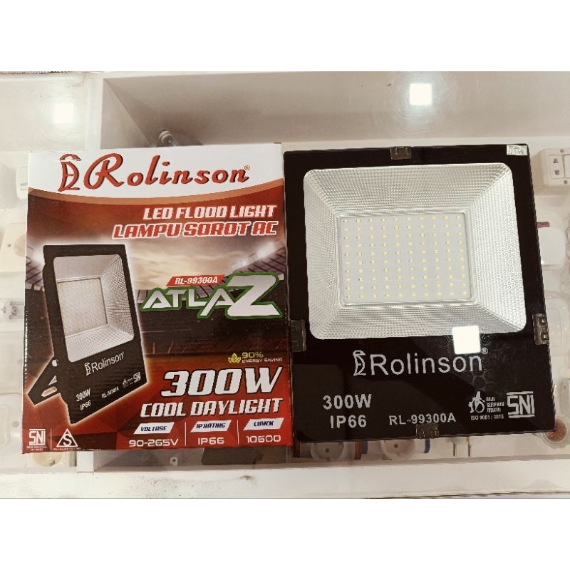 ROLINSON ATLAZ RL99300A LAMPU TEMBAK/SOROT/FLOODLIGHT 300 WATT 6500K CAHAYA PUTIH SNI
