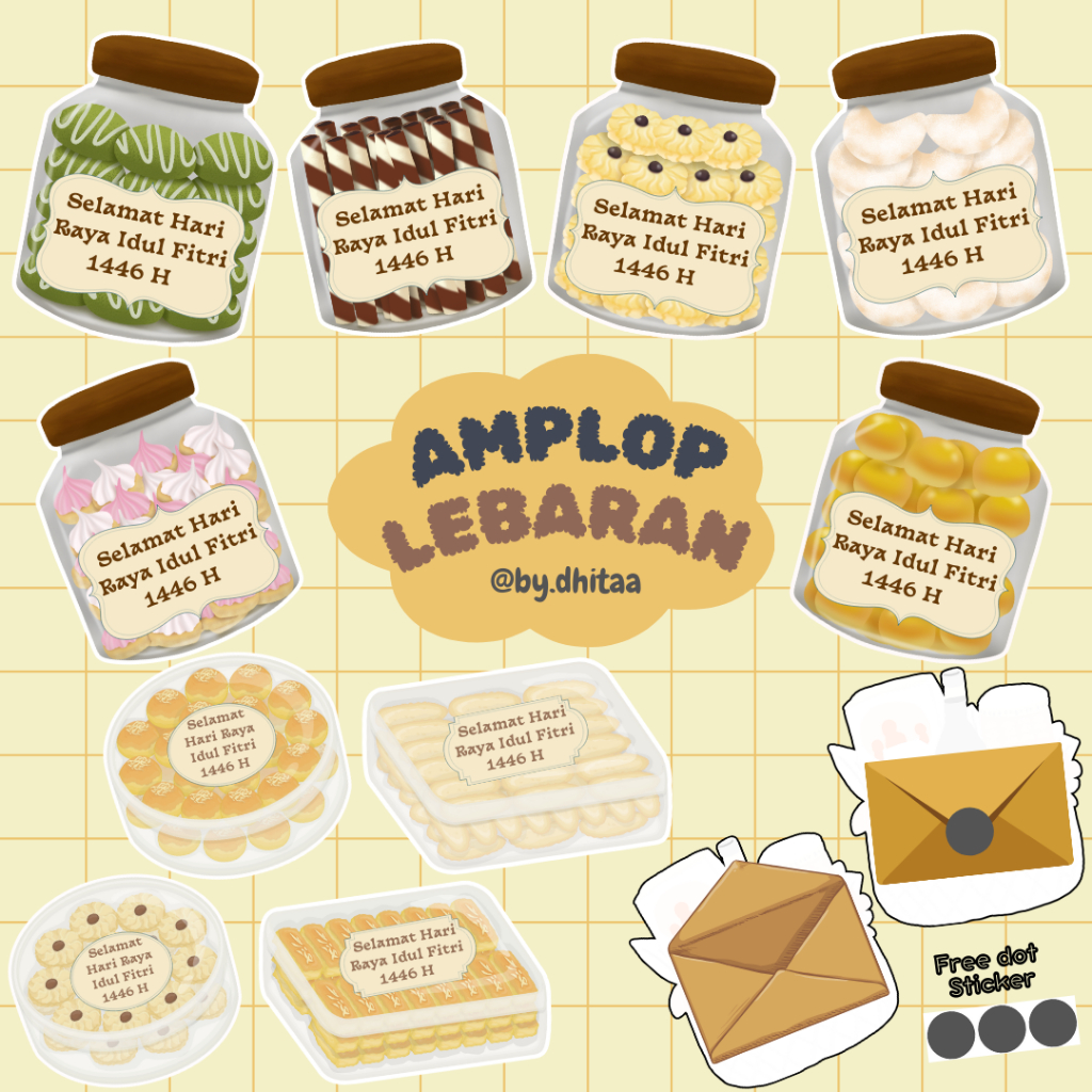

Amplop Lebaran 3D Aesthetic Motif Toples Kue / Amplop Lebaran 2025