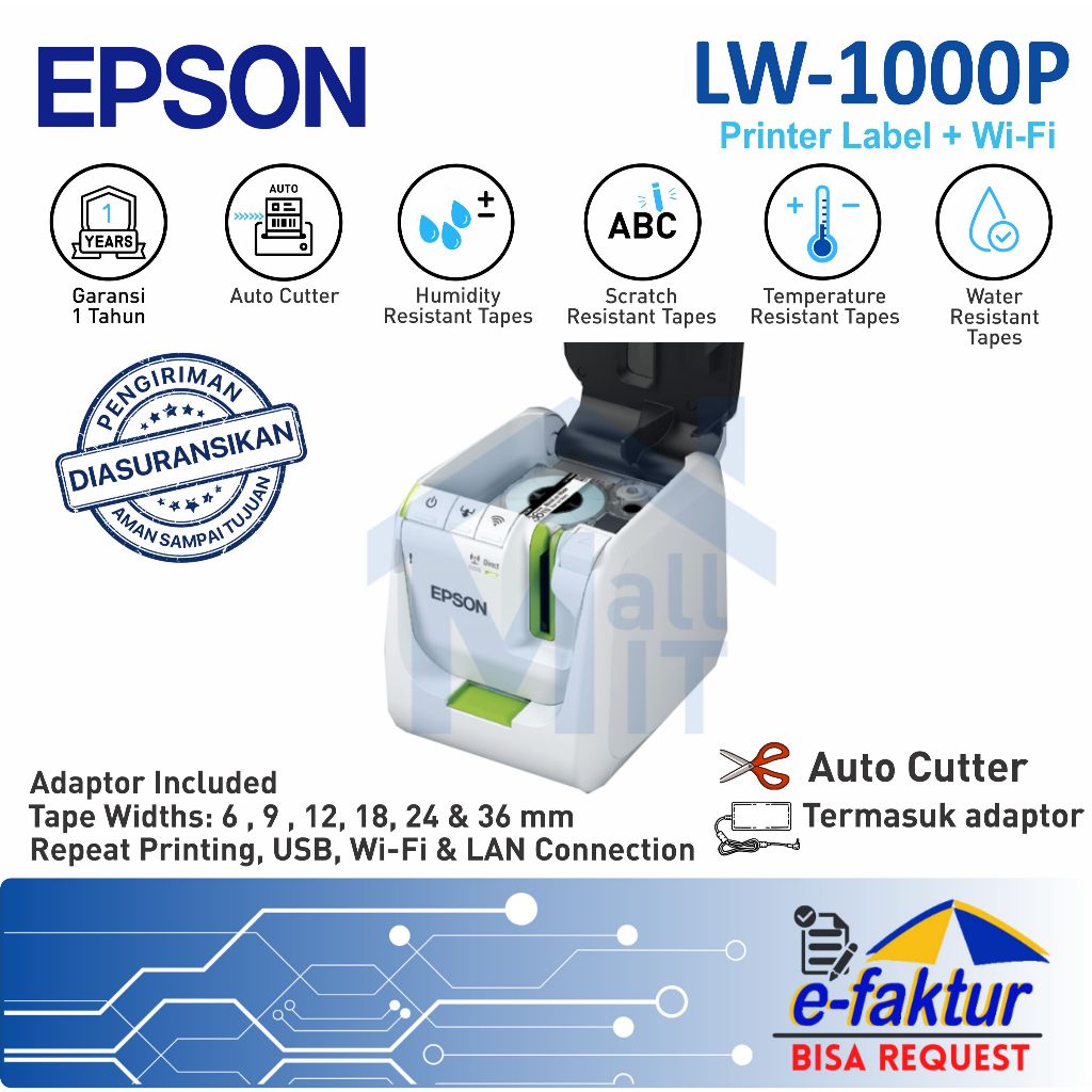 MALLIT EPSON Printer EPSON LW-1000P EPSON LW1000P Label Printer LabelWork Label Work 1000P Resmi Med