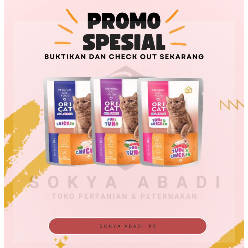 

ORICAT pouch/wet food , promo snack kucing murah banget