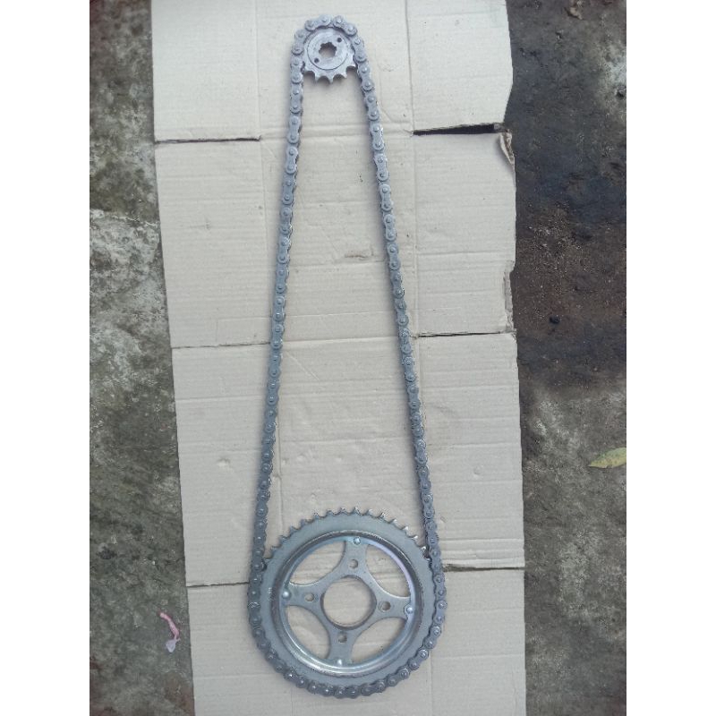 GEAR GIR SET RANTAI GIR DEPAN BELAKANG HONDA TIGER 2000 ATAU TIGER LAMA BARANG ASLI ORIGINAL MASIH S