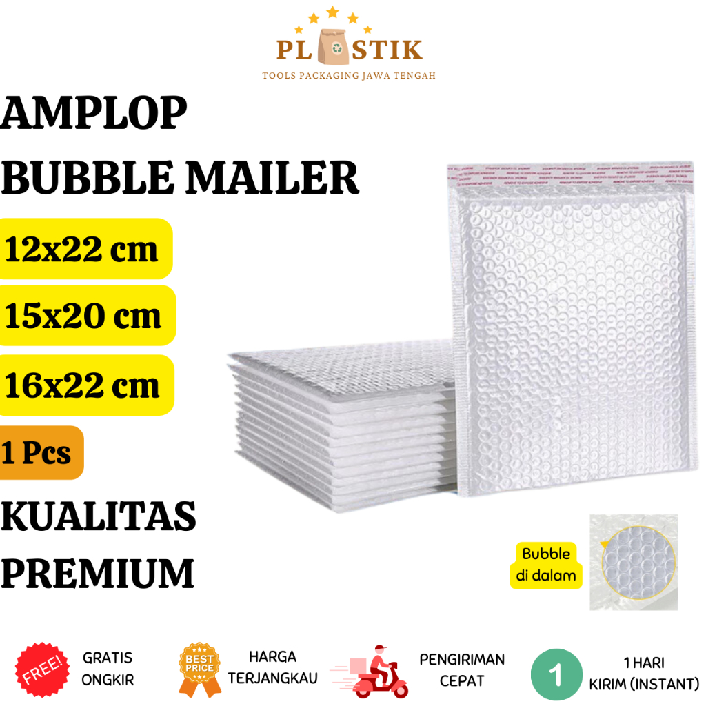 

Bubble mailer ukuran 12x22 15x20 16x22 cm / Amplop Bubble - Bubble Bag / Amplop Bubble Murah