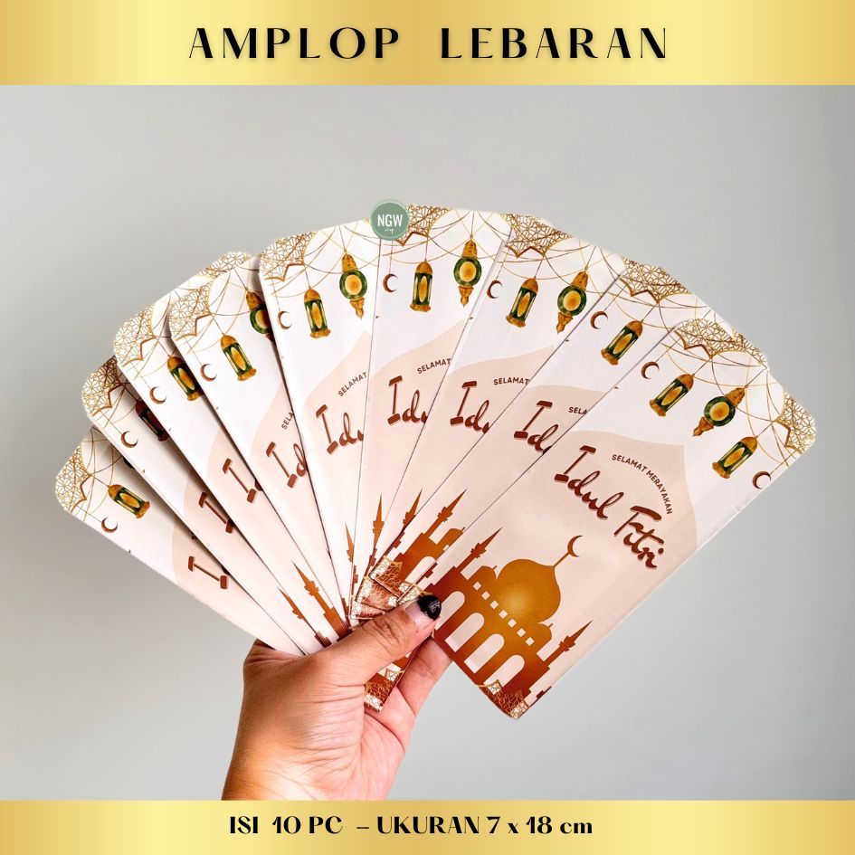 

Amplop angpao lebaran panjang 16 x 7 cm isi 10 pc pak ready stock