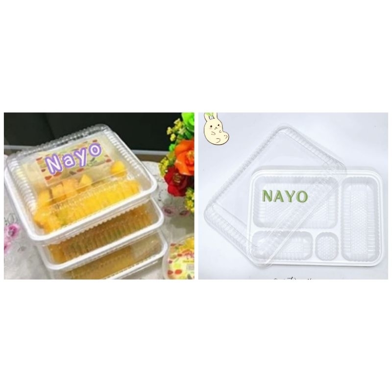 Bento putih polos, Mika nasgor, Lunch box sekat, Box bento