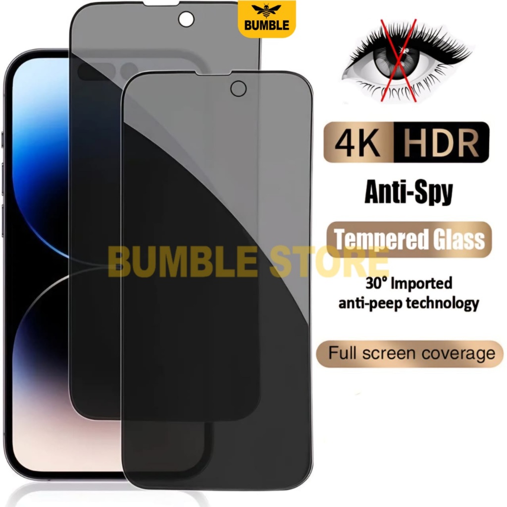 Antigores Iphone 12 Iphone 13 Pro Iphone 13 Pro Max Tempered Glass 360 Anti Privacy Spy Glossy