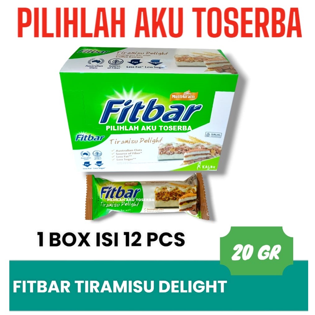 

Fitbar TIRAMISU DELIGHT Multigrain Cereal Bar isi 12 - (HARGA 1 BOX)