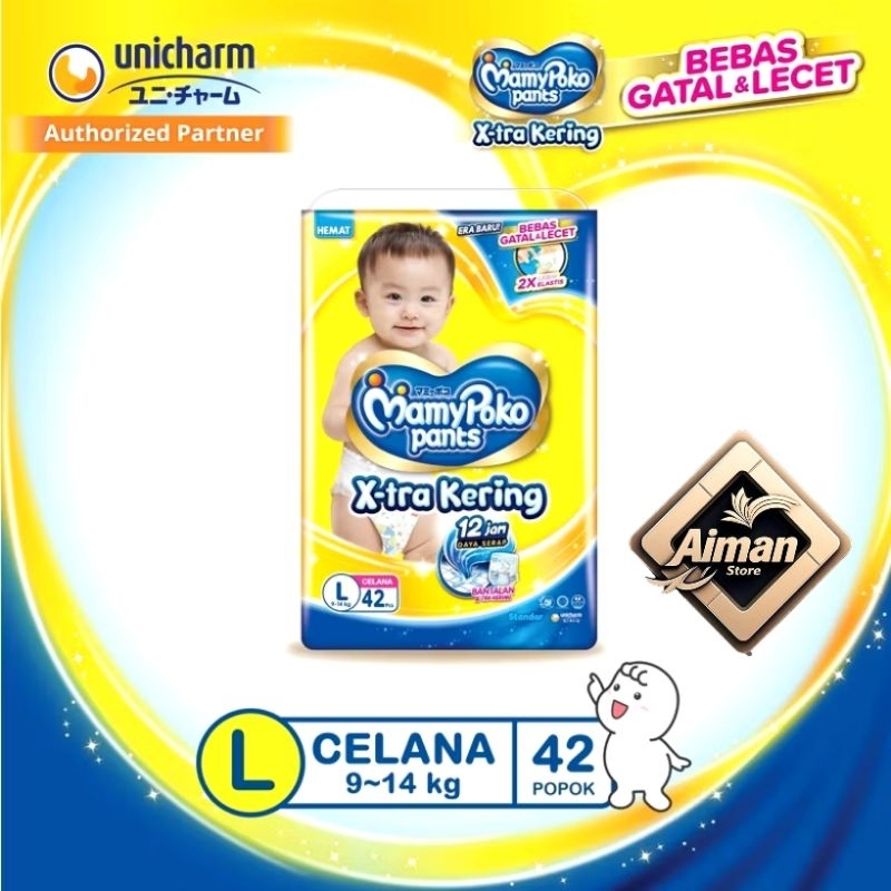 MAMYPOKO X-TRA KERING uk L42 popok mamypoko L42 jumbo popok termurah popok celana