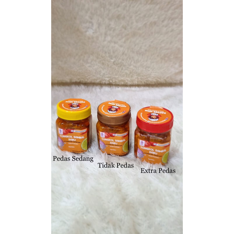 

TONGKOL SAMBAL DABU Tiga varian level ( Extra Pedas,Pedas sedang,tidak pedas(no lombok))
