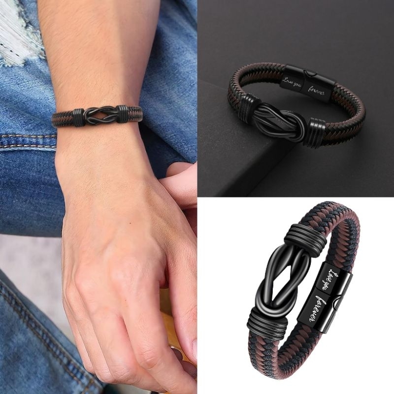 Gelang Kulit Titanium Unisex