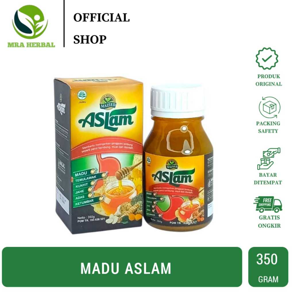 Madu Aslam 350 Gr |  Mazied Aslam Madu Asam Lambung Original | Madu Pencernaan