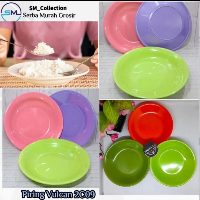 wadah nasi/piring lalapan/piring nasi pecel/piring sayur/piring melamin Vulcan 2C09