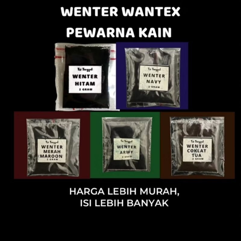 WANTEX PEWARNA KAIN / WENTER PAKAIAN BAJU CELANA / WANTEK