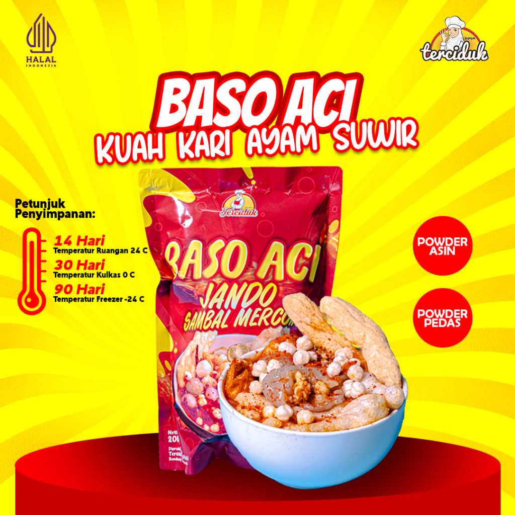 

Ygshop17 Paket Combo Hemat 3 Bungkus Baso Aci Jando Sambal Mercon Extra Pedas - Terciduk Food [Isian