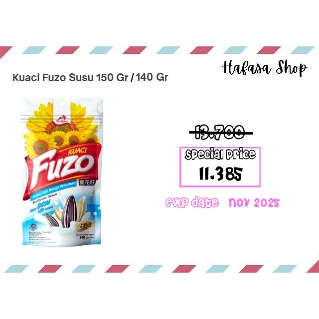 

Dua Kelinci Kuaci FUZO Susu 150 gram / 140 gram