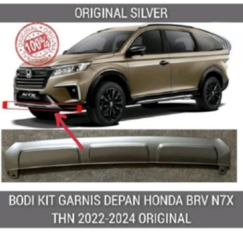 body kit garnish depan mobil Honda BRV E 1.5 N7X tahun 2022-2024 barang original warna silver
