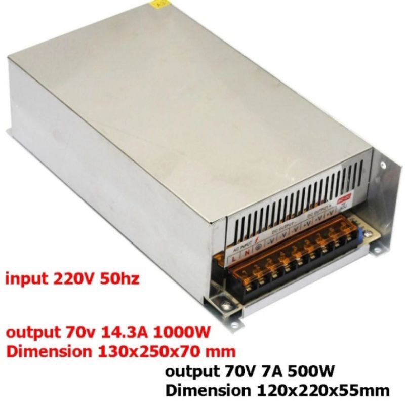 Power Supply 70V 14.3A 1000Watt Switching Power Supply DC 70V 14,3A 1000Watt