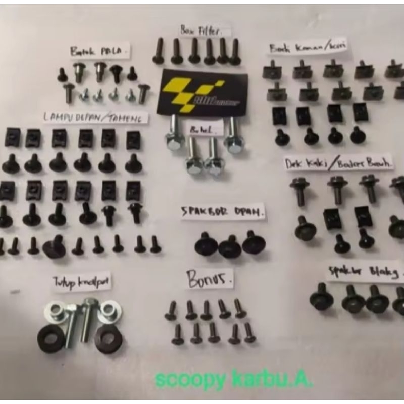 Baud - Baut Fullset Full Body Bodi Scoopy Lama Karbu Old Baud - Baut Fullset Full Body Bodi Scoopy L