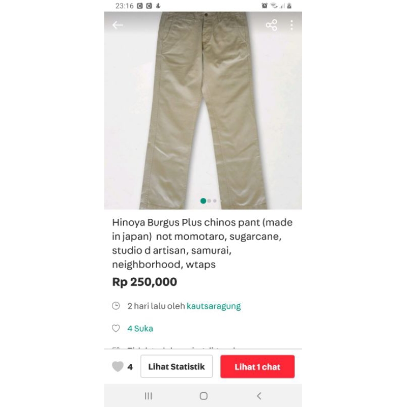 Ninoya burgus plus Chino pants (Made in japan)