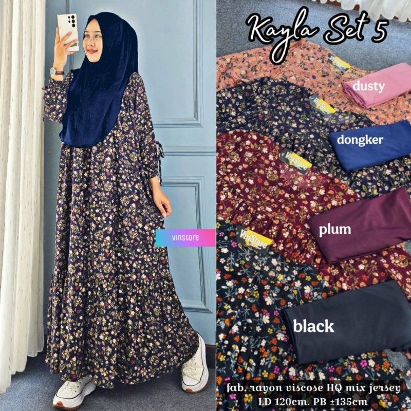 KAYLA DRESS SET HIJAB #5 ORI VINSTORE