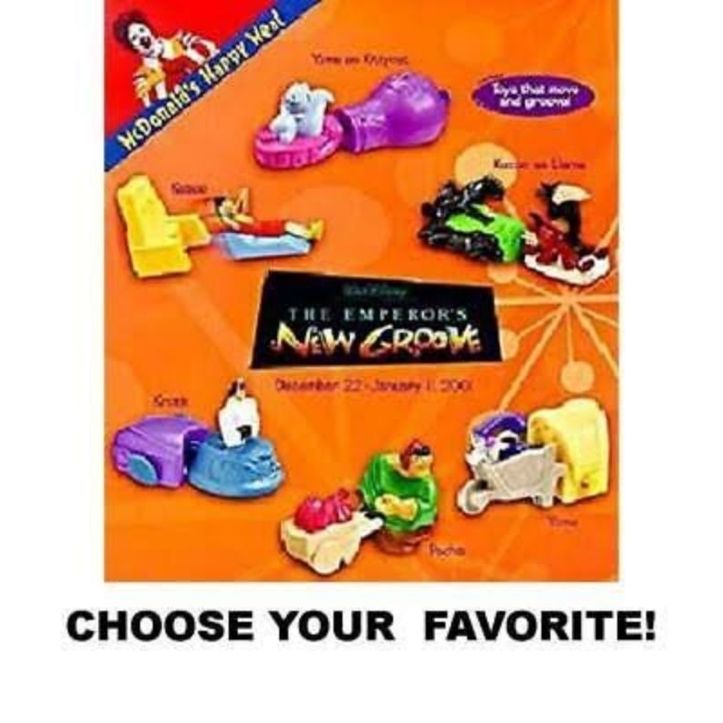 Mainan McD Happy Meal Europe Walt Disney The Emperor New Groove Set Complete 2000