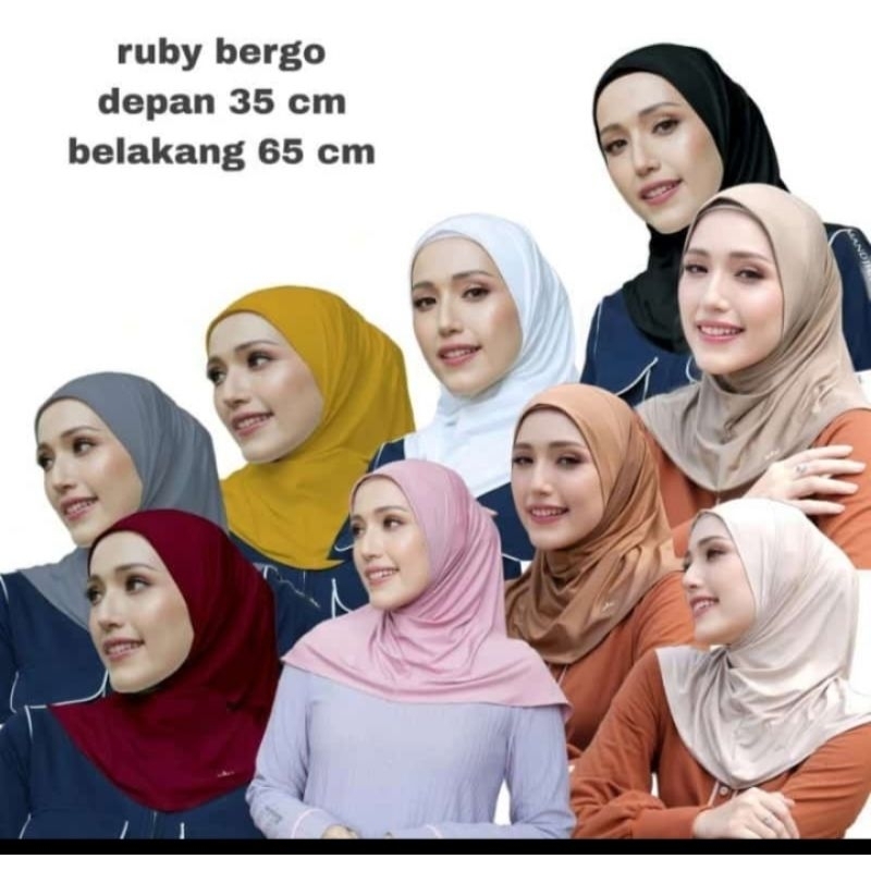 Mandjha 3 Pcs Ruby Bergo Ivan Gunawan Fashion Scarf Hijab Original Ruby Putih Bersih, Ruby Broken Wh