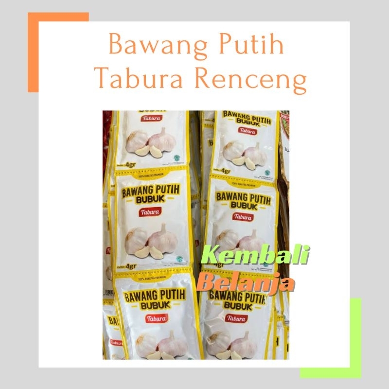 

Bawang Putih Bubuk Tabura 1 Renceng ( Isi 12 Sachet )/ Bawang Bubuk Tabura 1 Renteng/ Garlic Powder