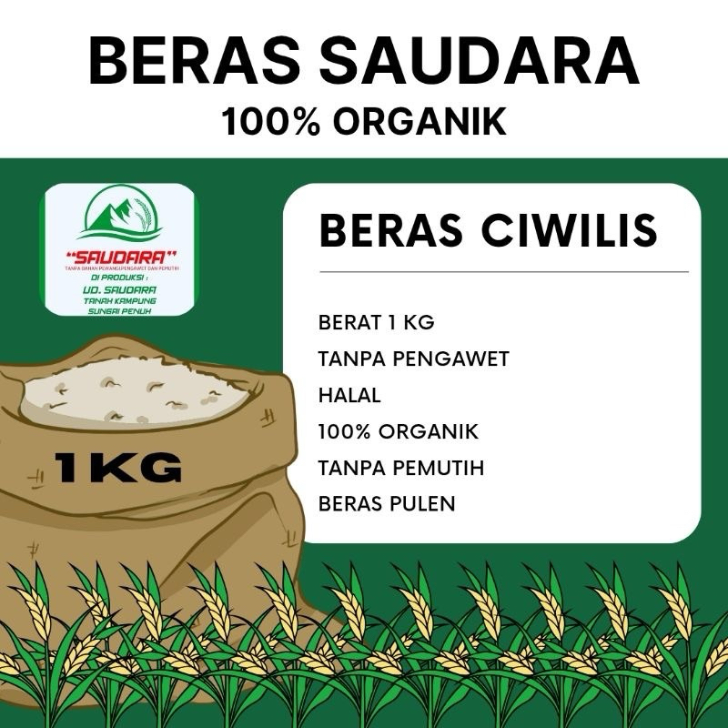 

BERAS SAUDARA - BERAS PUTIH PULEN 1 KG