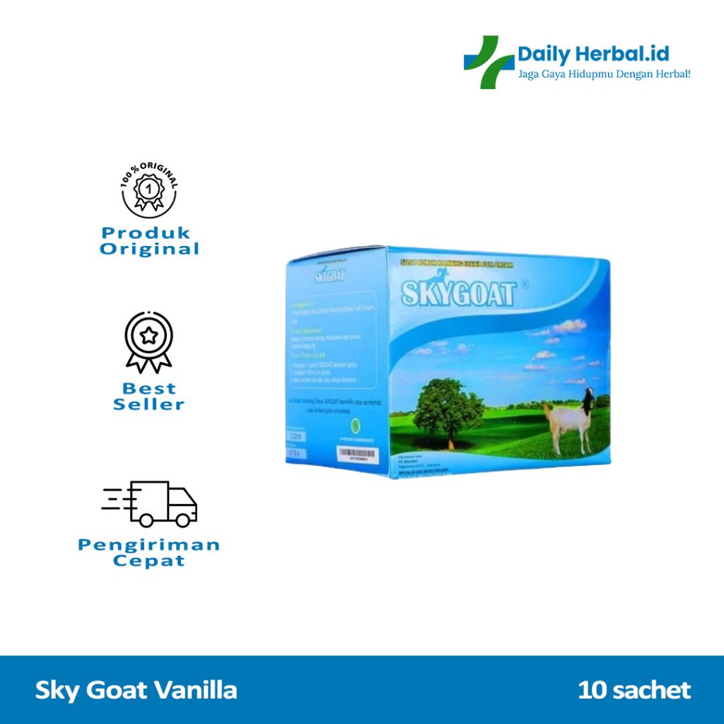 

SKYGOAT - Susu Kambing Etawa Bubuk SKY GOAT Original Vanilla 1 Box Isi 10 Sachet