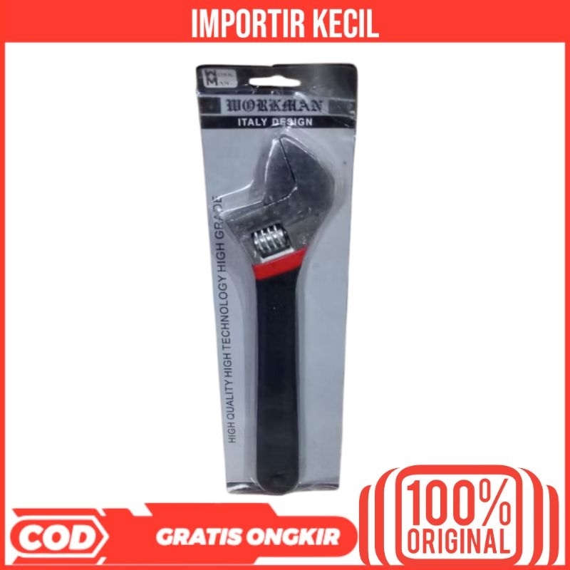 WORKMAN KUNCI INGGRIS 10" INCH GAGANG KARET