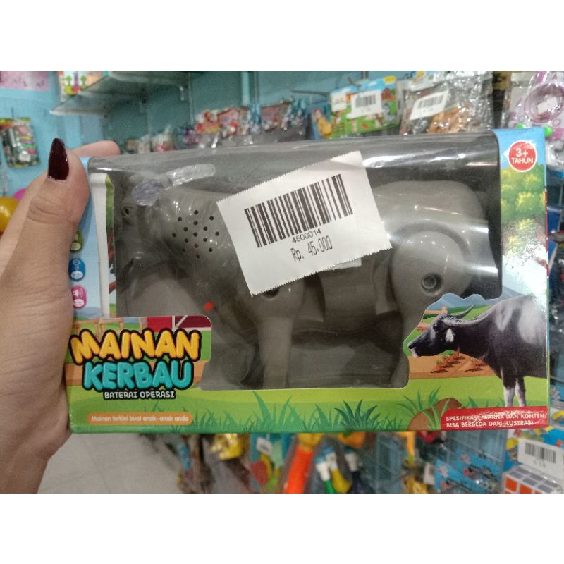 Mainan kerbau electric jalan dan lampu