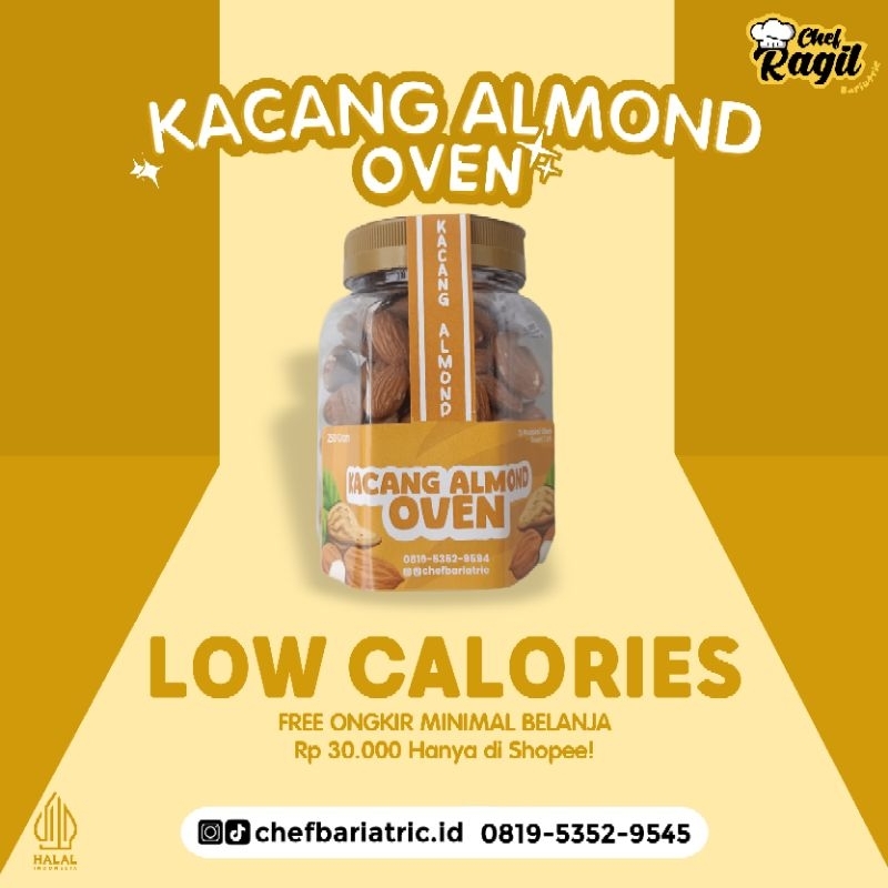 

Kacang Almond Oven Sehat 200gr – Panggang Tanpa Minyak & Rendah Kalori