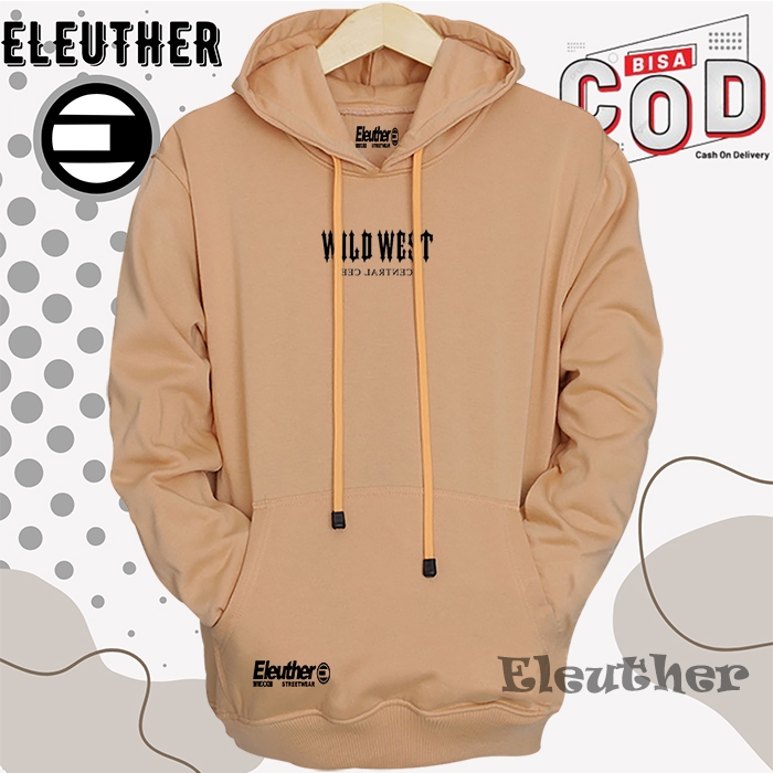 Jaket Sweater Hoodie Original Eleuther Premium Sweter Laki Unisex Cewek Cowok Warna Coksu Sablon Wil