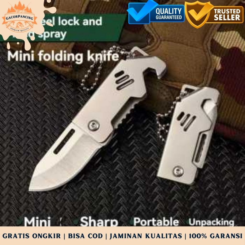 [GP] COD Pisau Lipat Pisau Pancing Folding Knife Pocket Knife Stainless Steel Mini Multifungsi Pisau
