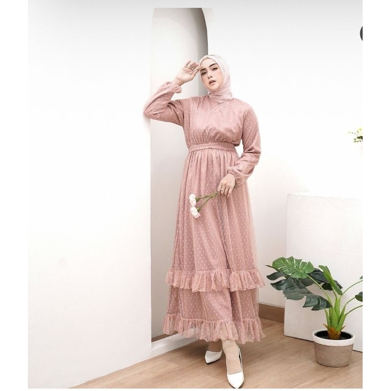 Dhiya dress/ Dress Tile Premium/ Gamis Tile/ Gamis Brokat