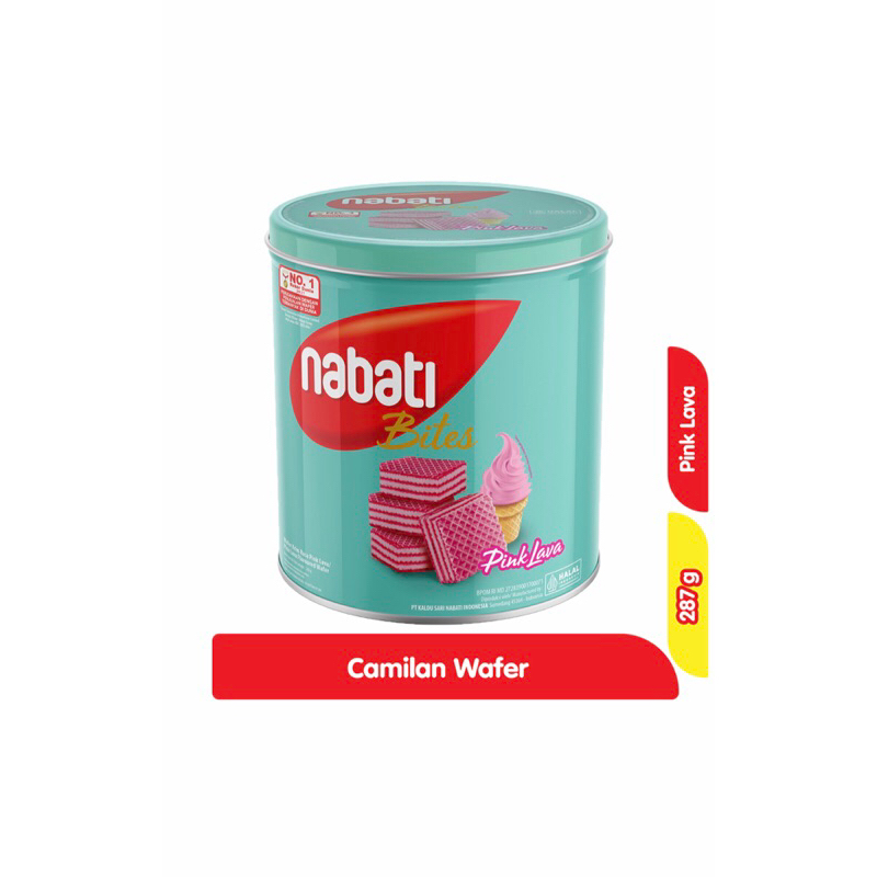 

Nabati Bites Wafer pink Lava kaleng 287g